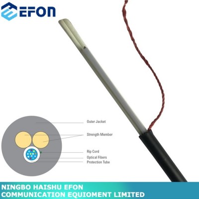 FRP Reinforced Plastic Central Strength Member 2-12 Core Fiber Optic Cable